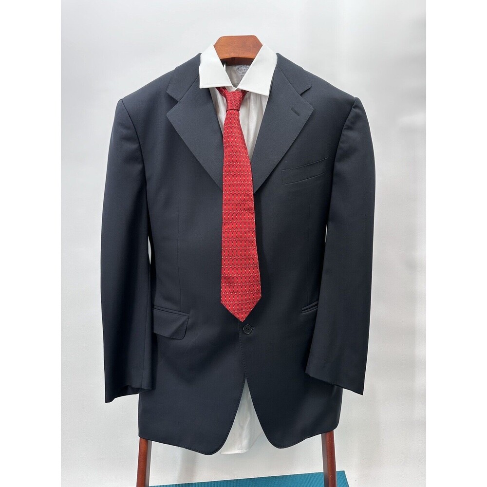 Canali 3 Buttons‎ Wool Jacket Coat dark charcoal 56R made in Italy Dark Navy